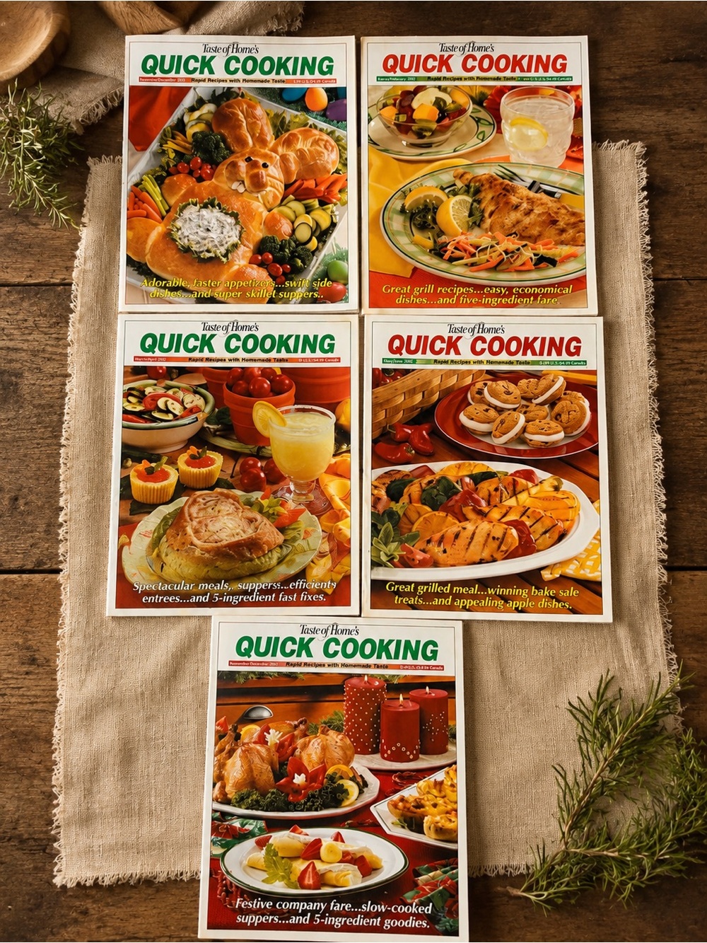 Taste of Home Quick Cooking Magazine Lot 2001 Vintage Recipe Collection